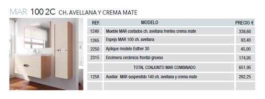 MAR 100 2C CH. AVELLANA Y CREMA MATE